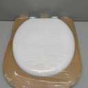 Mayfair Padded Toilet Seat, Cushioned Soft Vinyl over Wood Core Seat, Secure Hinges, Easy Clean, Made in USA, Round, White
