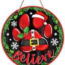 Deroro Welcome Christmas Front Door Sign, Black Xmas Wood Door Hanger Outdoor Outside Porch Decor, Funny Winter Holiday Wooden Wreath Indoor Wall Hanging Decoration (Jack)