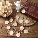 Sureio 24 Pcs Grandparents Day Church Gifts Bulk Baptism Party Favor Christian Keychain Bible Verse Keychain for Father Dad Godfather Men (Round)