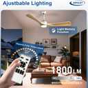 Depuley 52-Inch Ceiling Fan with Light: Wood Grain 3 Blade Outdoor Fandelier Ceiling Fans with Lights for Patios - Dimmable Indoor Fan with Remote Control Reversible DC Motor for Porch Living Room