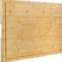 Utoplike Extra Large Cutting Board for kitchen, 30 x 20 Inch Bamboo Chopping Boards, Wood Stove Top Cover, Over the Sink Butcher Block with Juice Groove for Turkey, Meat, Vegetables, BBQ, 1"Th