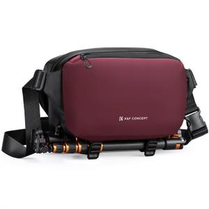 K&F CONCEPT Camera Sling Bag Crossbody Bag Waterproof Camera Shoulder Backpack DSLR/SLR/Mirrorless Camera Case (08 Red Medium)