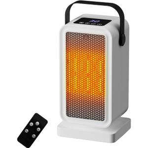 Small Space Heater for Indoor Use, Portable Desk Heater with 2s Instant Warmth, Ceramic Heating, Dual Power Modes, Timer & Overheat Protection  Personal Space Heater for Bedroom, Office, Home (White)