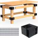 Heavy Duty Workbench Bracket Kit – Set of 8 Steel 3-Way Brackets for 4x4 and 2x4 Lumber, Ideal for DIY Garage Work Bench Legs, Woodworking Tables, Workshop Shelves, Planer Stands, and Kitchen Islands