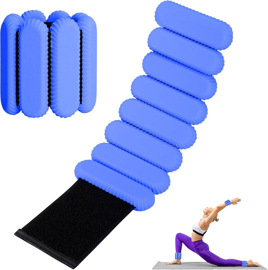 Wrist Ankle Weights for Women, Adjustable Ankle Weights Strength Training Silicone Bracelets Workout Wrist Ankle Weights for Men Women Yoga Running Dance Ankle Arm Leg Weights (2 Lb) (Blue)