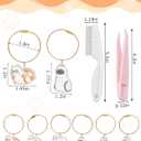 6 PCS Cat Hair Keepsake Keychain, Cat Fur Collector Pendant Necklace with Tweezers & Combs