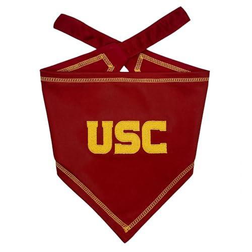 Pets First NCAA USC Trojans TIE Bandana, Size Small/Medium. Dog Bandana Scarf Bib for Pet Cat Dog. The Ultimate Game-Day, Party Bandana