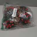 TIHOOD 20PCS 8inch Pine Cone Red Berry Picks Stems Crafts Branch Christmas Wreath, Holly Artificial Evergreen Branches Tiny Pine Cones Picks Dcor Floral Picks for Christmas Flower Wreaths DIY