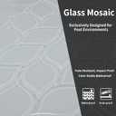 5 Sheets Ivy Glass Mosaic,Leaf Tile Mosaic for Kitchen Backsplash,Leaf Shape Mosaic for Home Décor