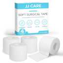 JJ CARE Soft Surgical Tape [Pack of 4], 2” x 10 Yards Soft Cloth Tape, Latex-Free Cloth Medical Tape for First Aid, Breathable Cloth Surgical Tape, Hypoallergenic Adhesive