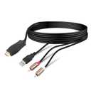 192KHz HDMI eARC/ARC to RCA Audio Converter for TV to Soundbar, Plug & Play 3.7ft/1.15m eARC to RCA L/R Stereo Cable Audio Extractor Adapter Splitter for Sound System Home Theater [PCM Only]