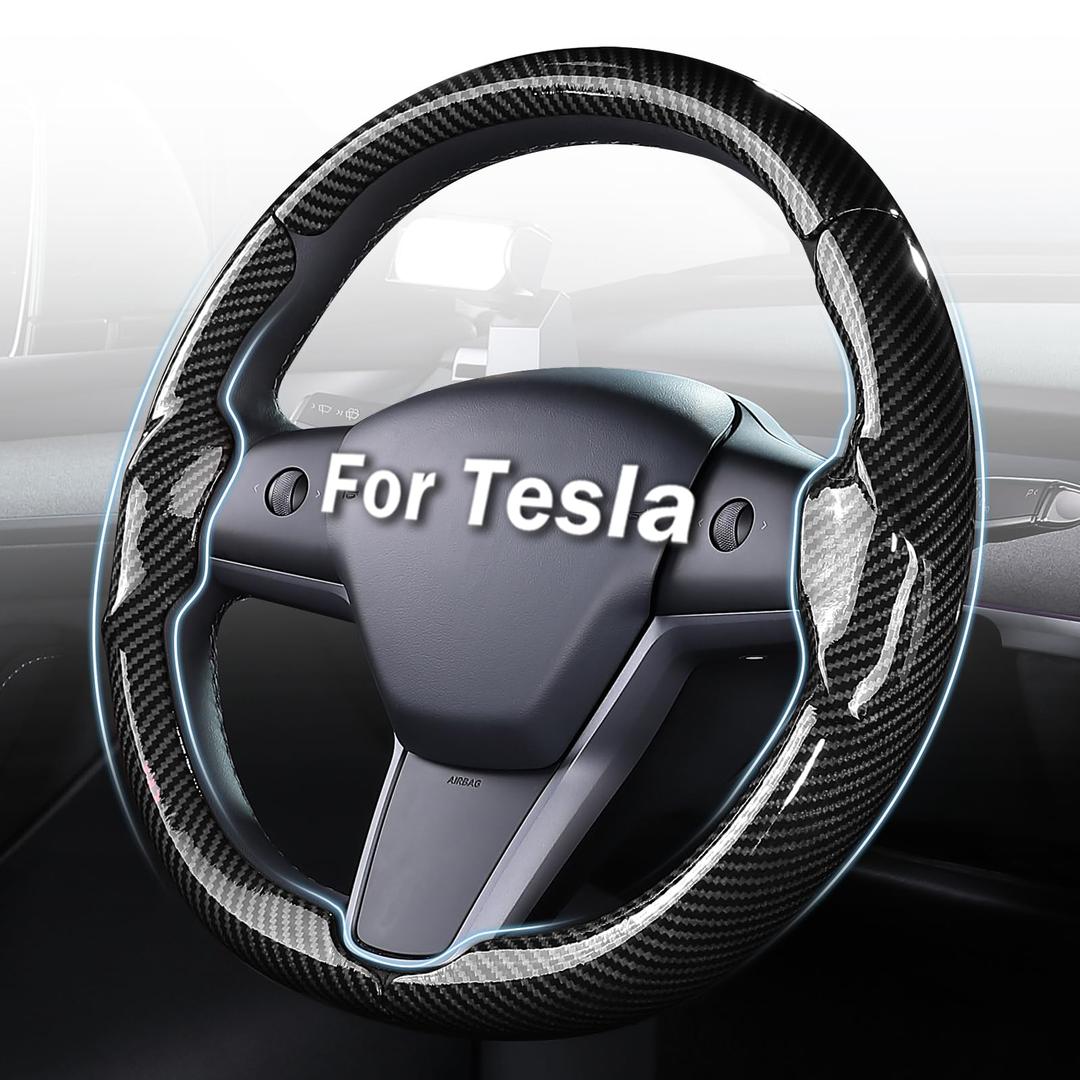 Steering Wheel Cover for Tesla Model 3 Highland(2024-Present)/ Model Y Juniper(2025-Present),Anti-Slip,Comfortable Grip,Breathable,Customized for Tesla Model 3/Y Accessories,Bright White