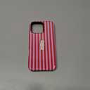 ZOEVEES Striped Phone Case for iPhone 16 Pro Max, with Finger Hand Strap Kickstand, Aesthetic Striped Cute Design for Women, Hybrid 2-Layer Hard Shell Phone Cover, Red