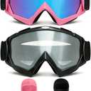 2 Pack Dike Bike Goggles Motorcycle ATV Riding Goggles With 2 Pack Breathable Bandana Mask