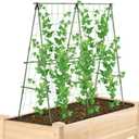 Pack of 1, Garden Trellis for Climbing Plants Outdoor, Cucumber Trellis, A Frame with Netting and Twist Tie, Green