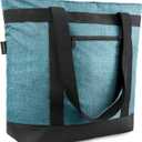 BeeGreen Cooler Bag Soft Leakproof Insulated Tote with Zipper for Beach Travel Grocery (Teal)