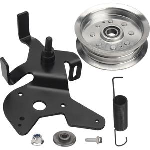 GY20986 Deck Drive Belt Idler Arm Plate Kit with 756-05034A Flat Idler Pulley Compatible with J-OHN Deere Lawn Tractors GY20986BLE GY20760BLE GY20629 34-109 280-242
