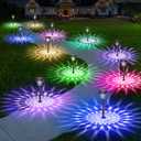 BEAU JARDIN 8 Pack Solar Pathway Lights Stainless Steel Outdoor Solar Powered Waterproof Glass High Lumen for Garden Landscape Path Yard Walkway Patio Driveway Outside White Color Changing Bronze