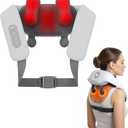 Shiatsu Neck and Back Massagers with Heat, 150 Mins Use, 4 Modes & Adjustable Massage Head, Fathers Day Gift for Dad, Electric 3D Deep Tissue Kneading for Shoulder, Leg, Muscle Soreness, Pain Relief (Light Gray)