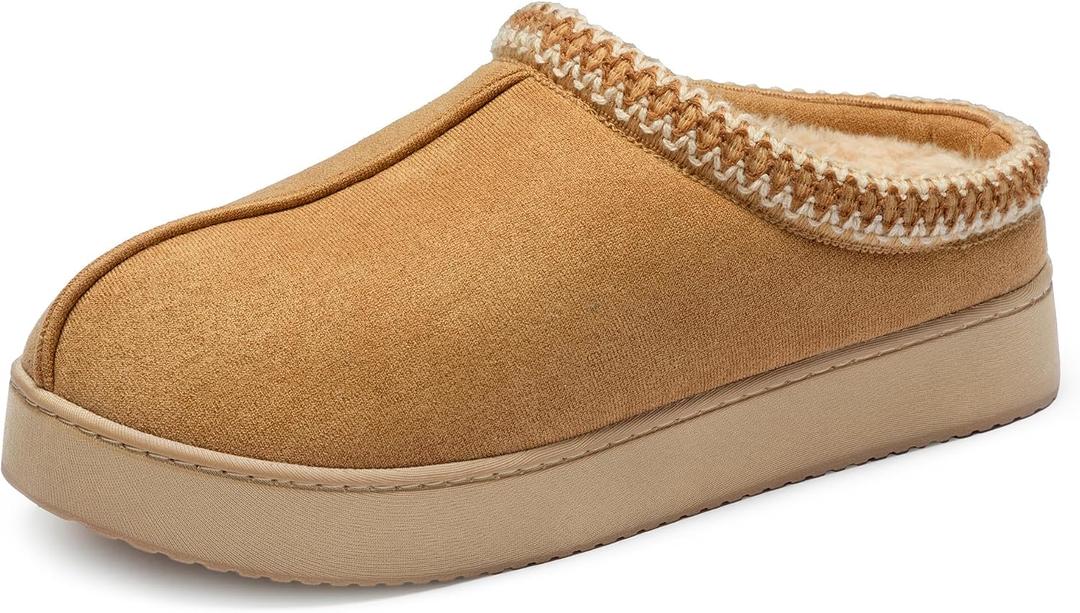 Zizor Women's Fuzzy Cozy Slippers Genuine Suede Indoor Outdoor Fluffy Home Comfy Winter Slip On Cute Warm Memory Foam Furry Shoes, Size US 9