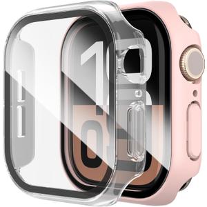 SPGUARD 2 Pack Full Protective PC Hard Case Compatible with Apple Watch Series 11/10 42mm,with Scratch Resistant Tempered Glass Screen Protector,HD Film Face Cover for iWatch S11 S10 Accessories