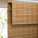LazBlinds Cordless Bamboo Roman Shades, Light Filtering Window Treatment, Roll Up Bamboo Blinds for Windows, 47'' W x 60'' H
