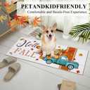 Ileading Fall Kitchen Rugs Set - 3 Piece Mats with Non Slip Backing, Washable Runner for Sink, Laundry, Hallway & Indoor Decoration (Striped Pumpkins)