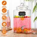 Baderke 5 Gallon Glass Drink Dispenser for Parties Beverage Glass Water Dispenser With 18/8 Stainless Steel Leakproof Spigot Hanging Chalkboard Signs Pen for Party Wedding