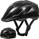 Adult Bike Helmet for Men Women Ages 14 and Up, Streamlined Design with Snap On/Off Visor Moisture-Washable Lining, Bicycle Cycling Helmets Can Fit Head Circumference 58-62cm (Black)