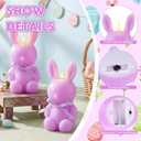Baquler 2 Pcs Large Easter Bunny Led Flameless Candle 8 Inch Battery Operated Candles with Remote Real Wax Cute Rabbit Shape Candle with Bow 3D Flickering for Gift Home Party Decor (Purple)