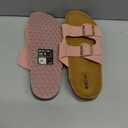 ONCAI Womens Flat Slide Sandals with Arch Support 2 Strap Adjustable Buckle Slip on Slides Shoes Non Slip Rubber Sole, Size 9