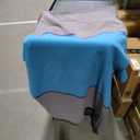 Blanket Soft Throw Blankets All Season Flannel Grey & Blue, Size 5Ft×4.5Ft