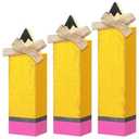 Yuntau 3 Pcs Back to School Table Decor Wooden Pencil Block Signs Rustic Farmhouse wood Pencil Tabletop Centerpieces for The First Day of School Home Classroom Desk Shelf Tiered Tray Decor