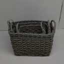 Woven Baskets, Set of 3 for Home, Office, Dorm Room, Living Room, Bedroom, Bathroom, Nursery Storage and Organization (GRAY)