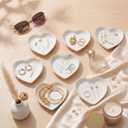 Shappy 48 Pcs Ceramic Jewelry Tray Ring Dish Bulk Trinket Holder Dish for Women Bridal Shower Weddings Birthdays Gifts(4 Inch,Heart)