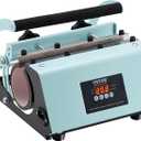 VEVOR Tumbler Heat Press Machine, 11-30oz Mug Press, Heat Up Fast and Even, Tumbler Press with Sublimation Paper, Tape and Gloves, Temp and Time Setting, for Sublimation Tumblers, Cups, Mugs, Green
