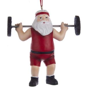 Kurt S. Adler Santa Weightlifter Ornament A1861 New, Christmas