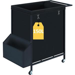 Laundry Basket with Wheels, 150L Rolling Laundry Hamper with Wheels & Removable Bag, Tall Dirty Clothes Hampers for Laundry Hotel, Home