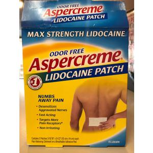 Aspercreme Lidocaine Patc Size 5ct Aspercreme Lidocaine Patch 5ct