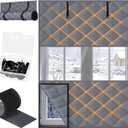 Fanfanwin Window Insulation for Winter 63 x 47 Thermal Insulated Window Cover with Fastener Winter Insulation Kit for Cold Weather, Oxford Cloth 2 Layer Thick Cotton Filled (Gray, 1 Set)