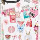 for iPhone 12 Case, Coastal Romance Collage Pattern with Pink Motifs, Military-Grade Drop Protection, Trendy Glamorous Soft Slim TPU Protective & Camera Protection for Women Girls