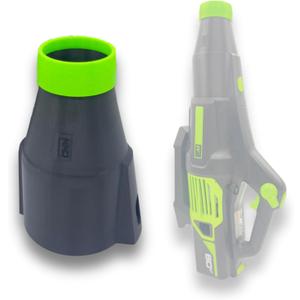 Short Nozzle, Compatible with Greenworks Blower Series 760-515, 19 cm Length, TPU Tip Protection, Black with Green Accents