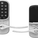Yale Satin Nickel Assure Lock Entry Door Handle with Wi-Fi Connected Keypad, Smart Door Lock with Handle and Back-Up Key for Single Hole Entry Door, YRL216-WF1-619