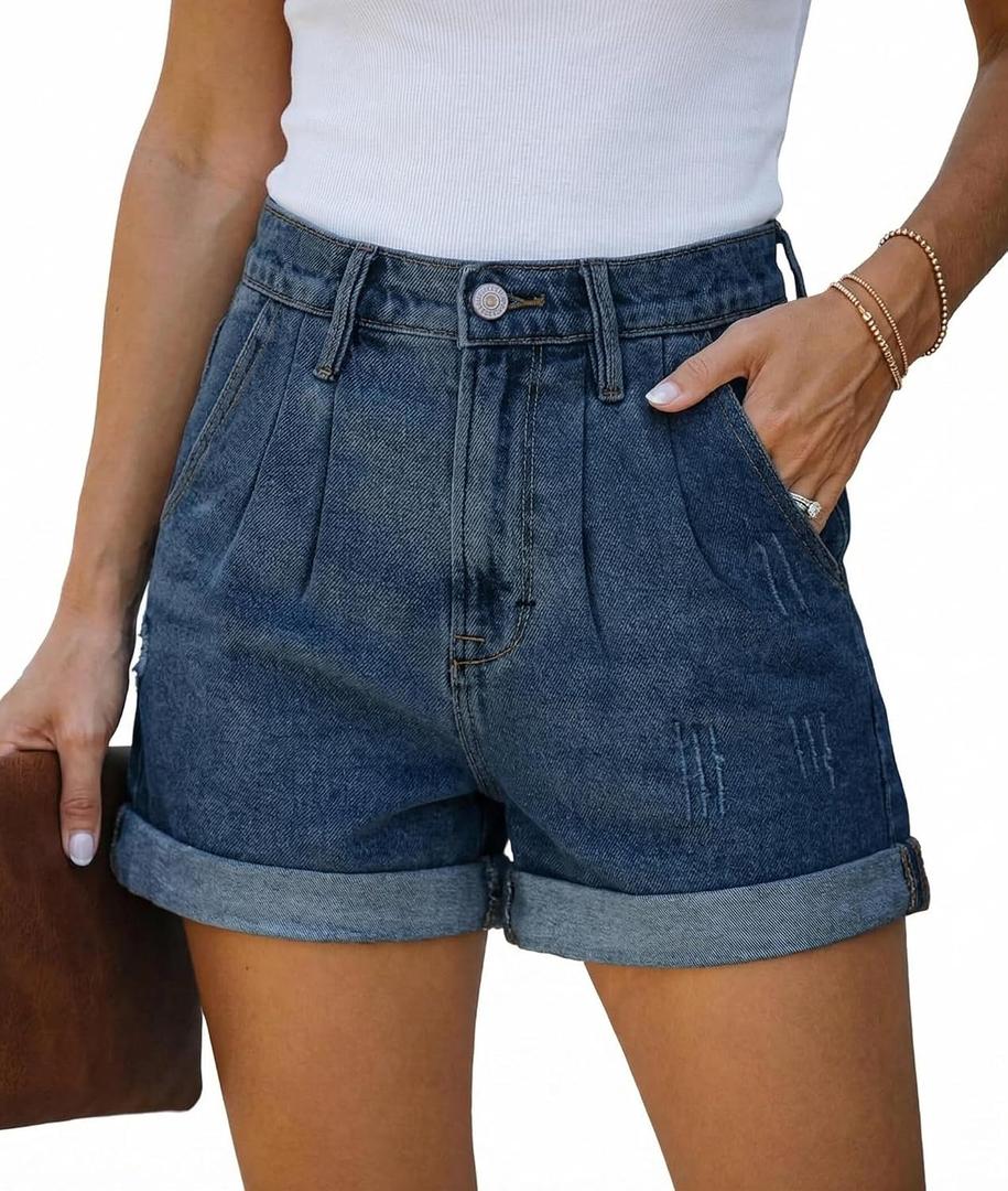 StunShow Women's Denim Shorts Mid Waist Jean Short XXL