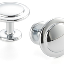 10 Pack 1-1/4 Inch, Round Polished Chrome Cabinet Knobs Chrome Drawer Knobs Chrome Cabinet Pulls, ZK2409 Solid Kitchen Hardware for Cabinets Drawers Bedroom Dresser Bathroom Vanity Cupboard 