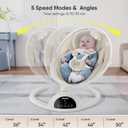 BabyBond Baby Swings for Infants, Bluetooth Infant Swing with Music Speaker, 3 Seat Positions, 5 Point Harness Belt, 5 Speeds and Remote Control - Portable Baby Swing for Indoor and Outdoor (Beige)