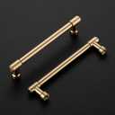 Ravinte 10 Pack 5 Inch Hole Center Solid Kitchen Cabinet Handles Champagne Bronze Dresser Pulls Cabinet Drawer Pulls for Kitchen Cupboard Hardware