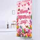 Happy Mothers Day Door Cover, Mothers Day Decorations Front Door Banner, Pink Floral Door Cover for Mother's Day Party Supplies, 71 x 35 Inch