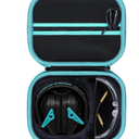 Storage Case Compatible with Walkers Razor Slim/Howard Leight Honeywell Impact Sport/PROHEAR 066 030 Electronic Shooting Earmuffs Hearing Protection Muffs (Black + Teal Case)