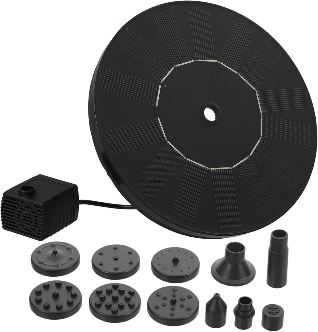 1.7W Solar Floating Fountain Pump for Outdoor Garden Pond Waterproof Solar Water Pump Nozzles for Bird Baths and Pools Water Feature